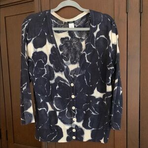 J. Crew Navy Floral Women's Sweater